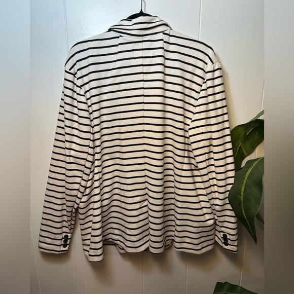 Old Navy Black and White Striped Blazer Women’s Size XXL - Picture 3 of 9